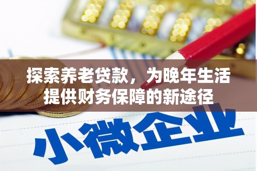 崇安探索养老贷款，为晚年生活提供财务保障的新途径