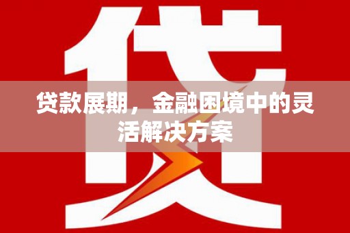 崇安贷款展期，金融困境中的灵活解决方案